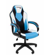 Игровое кресло Chairman Game 17 Россия экокожа черный/голубой/белый