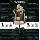 Кресло игровое геймерское Бюрократ VIKING 6 KNIGHT BL FABRIC синий крестовина металл. Фото товара с разных ракурсов.