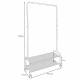 Вешалка для плечиков "Валенсия-32М", 1620х915х300 мм, 2 полки, передвижная, металл, белая, ВГВ32М Б. Фото товара с разных ракурсов.